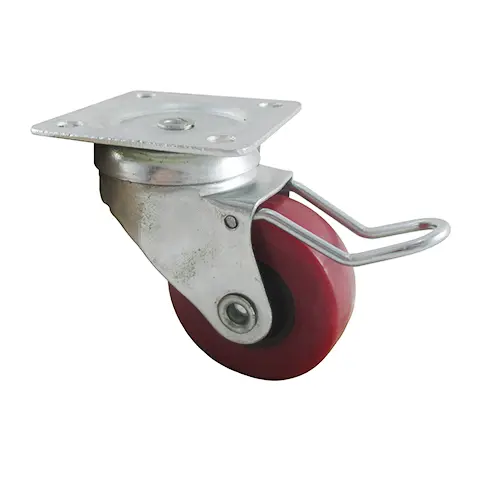 TECNITEM Rueda 6990402Z PU F 1-0553 - Rueda Semi Industrial con Freno - Capacidad de Carga 35 Kg - 1