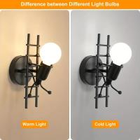 Lámpara De Pared Moderna Creativa Con Diseño De Hombre Escalando Compatible Con Dormitorio Pasillo Habitación De Niños Iluminación Interior Decorativa Industrial - details 11