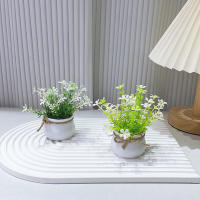 Mini Plantas Simuladas En Maceta Pequeñas Decoración Para El Hogar Plástico BONSAI Verde Artificial Pack De 1 O 2 - details 0