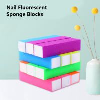 6pcs Bloques De Lijado De Uñas Fluorescentes 4 Cara EVA Herramientas De Arte De Uñas Para Pulido Y Modelado Profesional - details 1