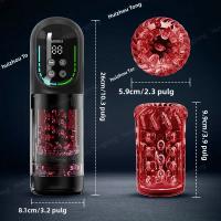 Masturbador Automático Para Hombres Con Vibración Y Calor Pantalla LCD Juguete Sexual Para Adultos Realismo De Pecho - details 8