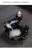 Encendedor De Incienso De Cerámica Artesanal Con Torre De Bergamota Y Ornamentos De Agua Fluyente Para Aromaterapia - details 6
