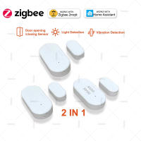 Sensor De Puerta Y Ventana Zigbee 2 En 1 Con Sensor De Luz Y Vibración Seguridad Doméstica Alarme Detector De Puerta Compatible Con Home Assistant Z2M - details 0