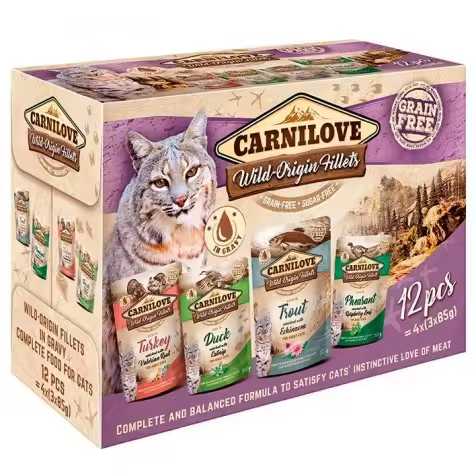 Carnilove Gatos Multipack Grain Free Pouch Paté 12 x 85 gr - 1