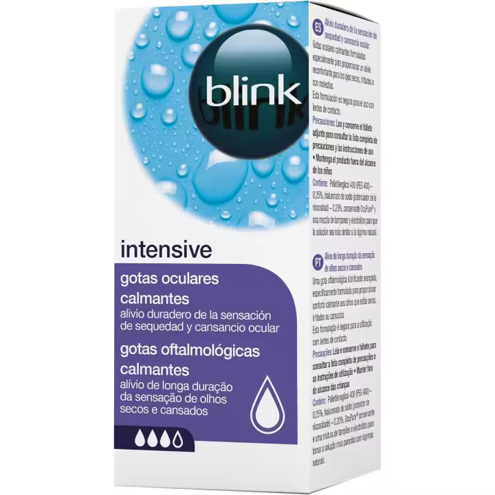 Blink Intensive Tears Gotas Oculares 10 ml | Hidratación Instantánea | Alivio para Ojos Secos e Irritados | Con OcuPure | Uso con Todo Tipo de Lentillas - 1