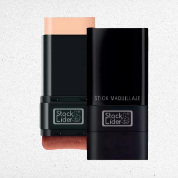 Stock Lider - Barra de Maquillaje 2 en 1 con Brocha Integrada, Base Ligera y Sedosa, Acabado Natural y Waterproof, 20 g