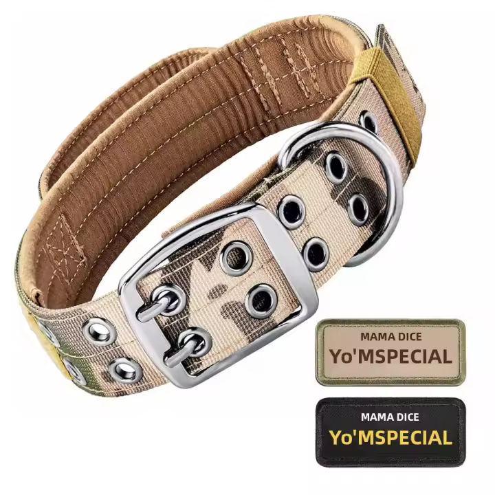 Collar Táctico De Gran Resistencia Para Perros Medianos Y Grandes Con Doble Hebilla Y Manija Diseño Militar Reflectante Y Padded - 1