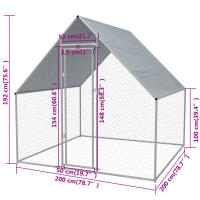 vidaXL Jaula gallinero de exterior de acero galvanizado 2x2x1,92 m - details 4