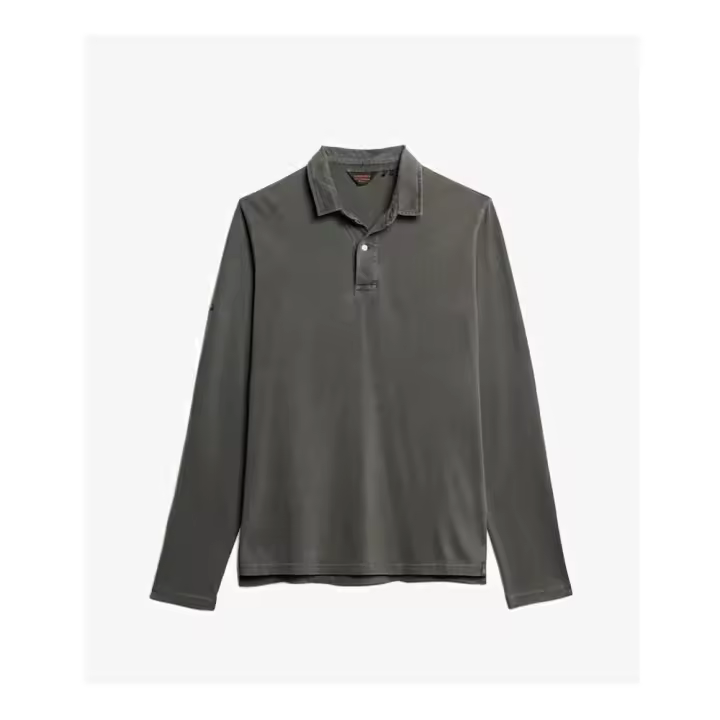 Polo Studios L/S Jersey, Marca Superdry, Color Negro, Variedad de talla, Para Hombre - 1