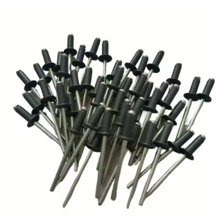 50pcs Clavos De Cabeza Doma Pintados En Gris Grafito RAL7024 Para Aluminio Y Acero Industrial Fijaciones Huecas Para Decoración Doméstica Diámetro 5/32 - 1