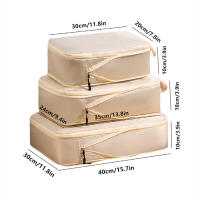 Set De 3 Bolsas De Viaje Compressibles Multifuncionales Organizador De Maleta Impermeable De Nylon Plegable Portátil Rosa - details 0