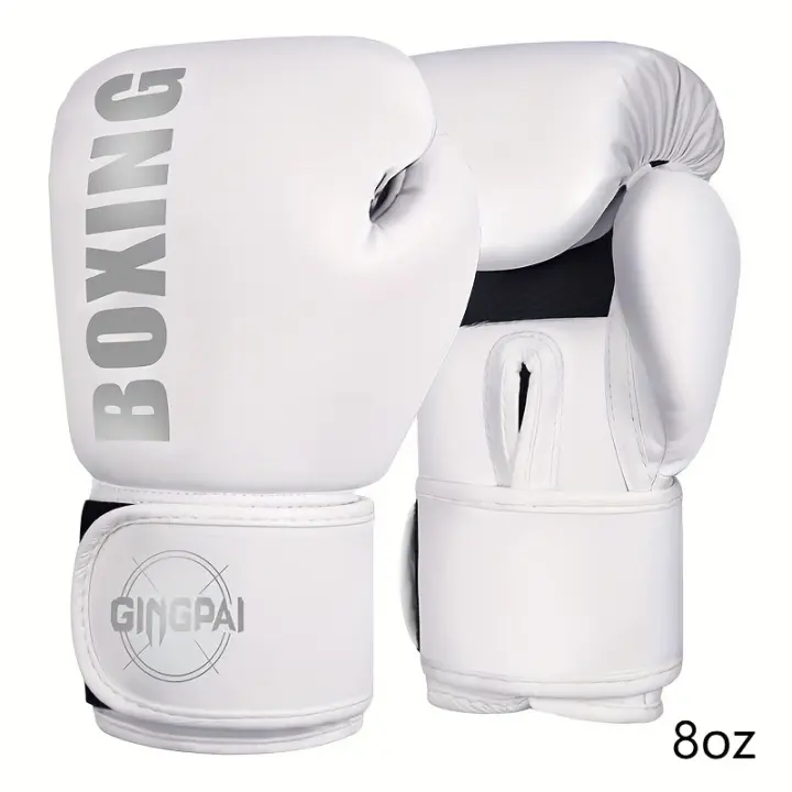 Par de guantes de entrenamiento de boxeo de 8oz/10oz para principiantes y boxeadores avanzados, guantes de boxeo duraderos de cuero - 1