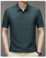 Camiseta De Verano De Seda Helada Con Manga Corta Absorbente De Sudor Color Sólido Top Ligero Con Cuello Redondo Gran Tamaño - details 18