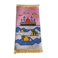 Alfombra De Oración Para Niños Alfombra De Adoración Padded Para Niños Regalo De Ramadan Alfombra De Salat De Dibujo Animado Antideslizante Suede - details 7