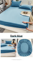 Sábana Adaptada Con Banda Elástica De Color Sólido Antideslizante Para Cama Single Double King Queen Cubierta De Matraces Ajustable - details 16