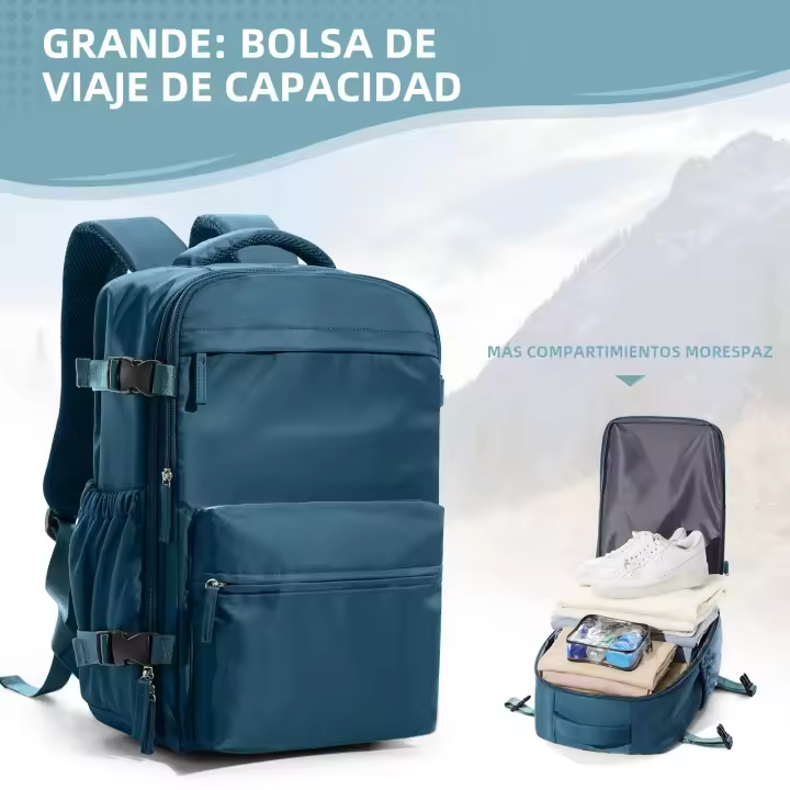 Mochila De Viaje 30L Para Hombres Y Mujeres Antirrobo Con Compresión a Vacío Mochila De Negocios Escolar Para Exteriores Con Portátil - 1