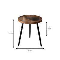 LUTODY - Mesa centro auxiliar de madera maciza MDF con 2 niveles estilo nórdico para dormitorio, salón, habitación y recibidor - details 10