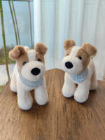 Muñeco De Peluche De 20cm Fox Terrier De Hilo Con Bib Juguete Suave Y Almohadilla Para Niños Decoración De Hogar Regalo De Cumpleaños Animal De Peluche Adorable Para Todas Las Edades - details 5