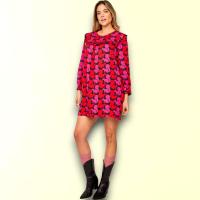 Vestido corto mujer poliéster estampado edición limitada romántico casual | Smile - details 3