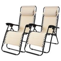 Silla de gravedad cero, plegable al aire libre, silla de descanso ajustable 65*90*110cm , 120kgs de capacidad de peso, reclinable con soporte para tazas y almohadas para patio, piscina, playa, césped, terraza, patio, juego de 2 – marrón - details 9