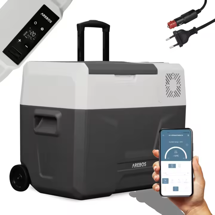 AREBOS Caja refrigerada 39L con ruedas coche nevera APP congelador caja camping - 1