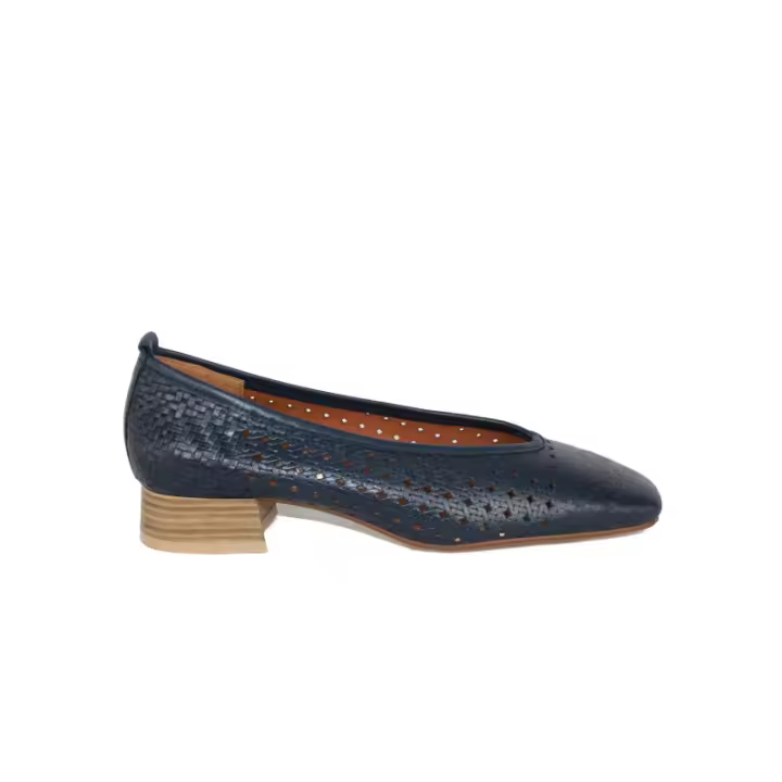 ZAPATO SALON CON PUNTA CUADRADA PIEL TRENZADA - 1