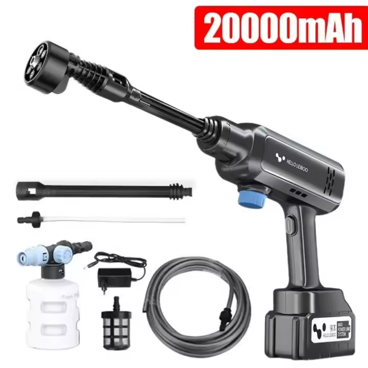 Pistola de lavado de alta presión inalámbrica para coche, 300 W, generador de espuma de 20 000 mAh/30 000 mAh, pistola de agua, limpiador en aerosol, lavadora de coches - 1
