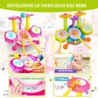 Set De Batería Para Niños Juguetes Educativos De Música Con Microfono Para Niñas Actividades De Aprendizaje Regalos Para Niños De 3 a 12 Años - details 5