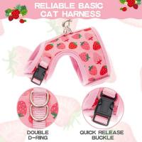 Juego De Correa Y Arnes Para Gato Seguro Ajustable Chaleco Para Gato Joven En Malla Transpirable Rosa Fácil Control Para Caminar Perro - details 6