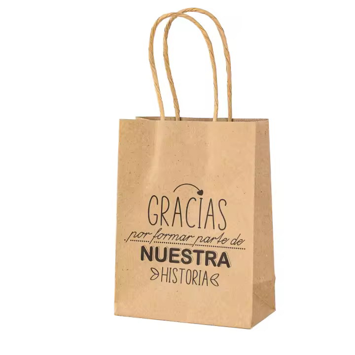 Pack de 12 a 42 unidades de bolsas de regalo, 16cm, bodas ideas, bolsas kraft con frases para regalar, detalles boda invitados, regalos bautizo para invitados, boda accesorios fiesta, regalos originales, Regalantes.com - 1