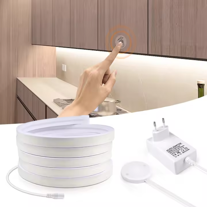 Tira De Luz LED COB Neón 10M Con Inducción Manual Y Toque Dimming Impermeable 24V Para Iluminación De Armarios Cocina Dormitorio - 1