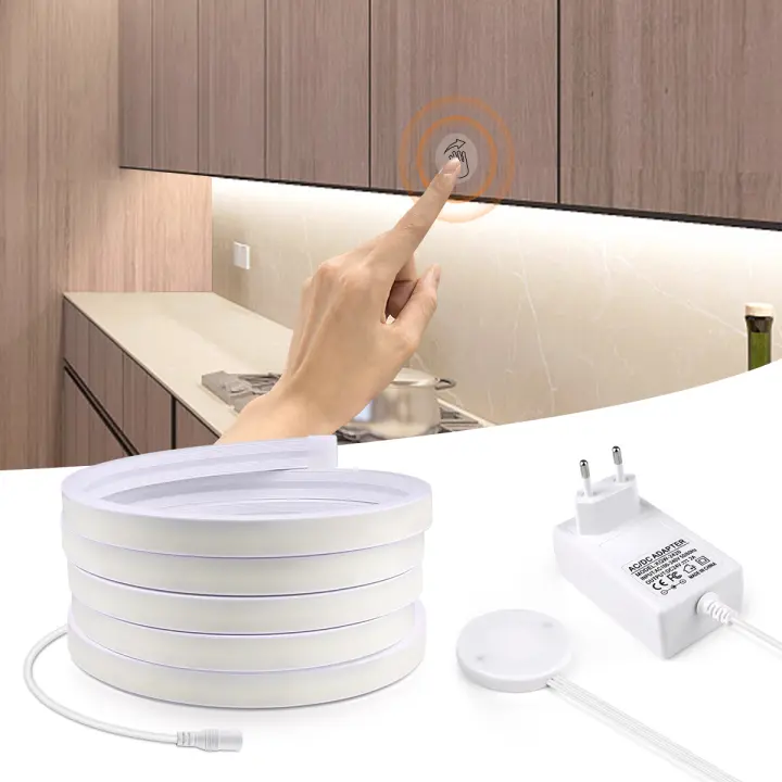 Tira De Luces LED COB Neón 10M Con Inducción De Mano Y Toque Dimming 24V Impermeable Para Iluminación De Armarios Cocina Dormitorio - 1