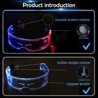 Gafas Luminosas LED Mejoradas Vintage Punk Para Decoración De Navidad Coloridas Y Fashion Para Fiestas Luz Nocturna Con Luz Neón - details 0