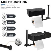 Bugucat Portarrollos para Papel Higiénico, Portarrollos Baño Portarrollo Portarrollos Baño con Caja de Almacenamiento, Portarollos Inoxidable Papel Higiénico, Taladro o Autoadhesivo Instalar - details 3