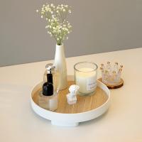 Vajilla De Almacenamiento Redonda Nórdica De Madera Para El Hogar Decoración De Escritorio Joyería Perfume Cosméticos Llaves Placa De Madera Para El Hogar - details 4
