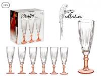 MAXHOME-Juego 6 Copas Cava Fantasía Cristal 170 Ml,Color Azul,Salmon,Verde. - details 3