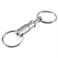 Llavero Desmontable Rápido 3pcs Doble Anillo Separable Llavero Botón Femenino Metal Para Joyería Y Componentes - details 3