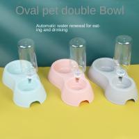Tazón Para Gatos Con Agua Automática Y Recarga Anti-Derrame Doble Tazón De Alimentos Y Agua Para Mascotas Material Plástico Forma Cuadrada - details 0