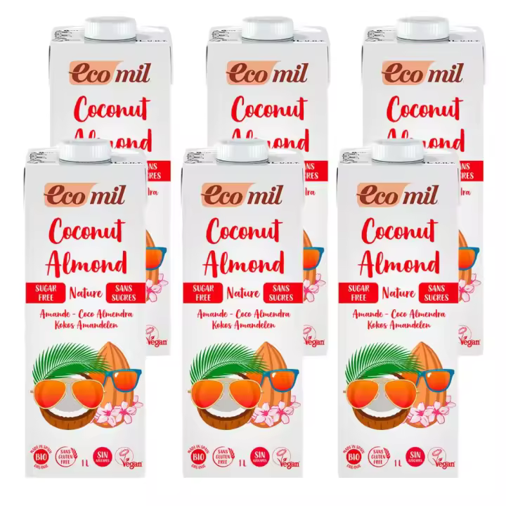 Pack 6x Bebida de Coco y Almendra Bio Nature 1l Ecomil - 1