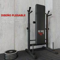 HOMCOM Banco de Musculación Multifuncional Plegable, Banco de Pesas, Press Banca con Soporte para Barras Ajustable y Estación de Dips, Carga 220 kg, para Entrenamiento Completo en Casa Gimnasio - details 4