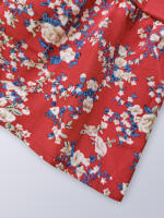 Vestido Elegante De Primavera Y Verano Para Mujer Con Estampado Floral Cuello Cuadrado Manga Corta Volante Al Borde Vestido A-Line De Rodilla Casual - details 37