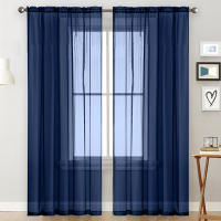 Cortina De Ventana Transparente De Terylene De Color Sólido Para Sala De Estar Y Dormitorio Decoración Simple De Cortina Moderna Sin Cierre - details 6