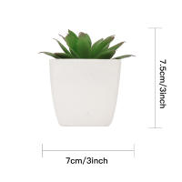 1PC Mini Suculentas Artificiales En Maceta Para Decoración De Escritorio Y Estante De Libros Oficina Planta De Silicona Para Exposición - details 5