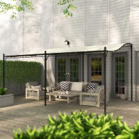 Pérgola gazebo con Techo, gazebo Toldo impermeable, gazebo de Jardín Independiente gazebo Toldo Terraza Jardín Protección solar aprox. 3x5x2,5 m crema Blanco - details 3