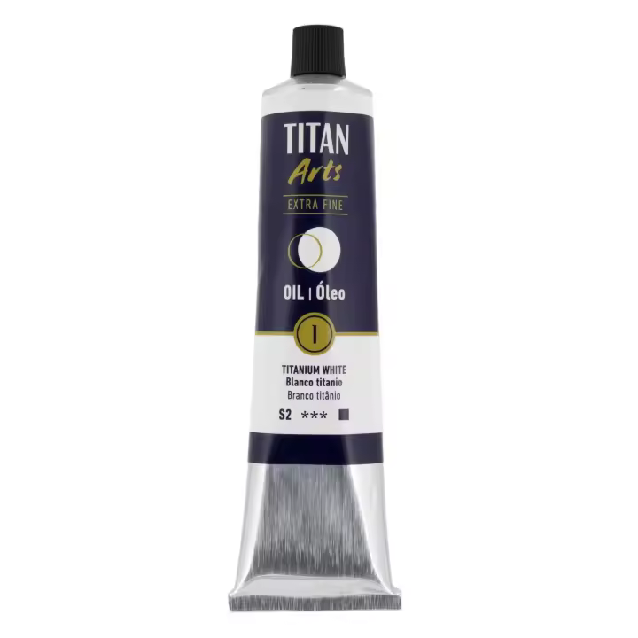 TITAN Arts Colores al óleo Extra Fino tubo 200 ml Blanco titanio N° 1 - 1