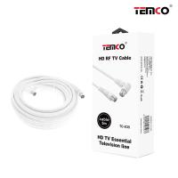 TEMCO Cable de Antena Blanco 1,8m 3m 5m, Macho a Macho, Alargador de Antena, Cable para TV, Cable Antena para Television, con 1 Clavija angular. Cable Antena de TV acodado de 75 Ohm, - details 1