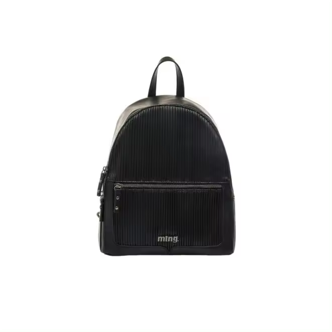 Mochila Mustang Reese Mujer Negra | Diseño en Texturas | Cierre Cremallera Metálica - 1