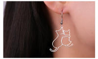Pendientes Colgantes De Acero Inoxidable Cazador Con Gatos Y Gatitos Para Mujeres Y Niñas Joyería De Moda 2024 Regalo De Cumpleaños - details 6