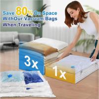 Bolsas de Almacenaje al Vacío 20 Piezas - Juego Completo 4XXL+4XL+4L+4M+4S - Bolsas Compresión para Ropa, Edredones, Mantas y Ropa de Cama - Ahorra 80% Espacio - Material Ultra-Resistente 120 Micras - Incluye Bomba Manual - Ideal para Mudanzas, Viajes o C - details 1