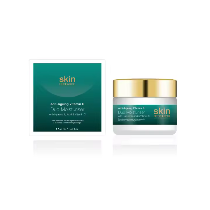 Skin Research Dúo Hidratante Anti-Edad con Ácido Hialurónico y Vitamina C - 1